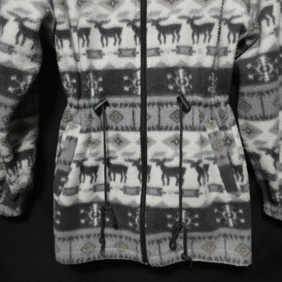 Vintage | CABIN CREEK | medium | Hooded Fleece Anorak Zip-Up Jacket - Picture 8 of 16